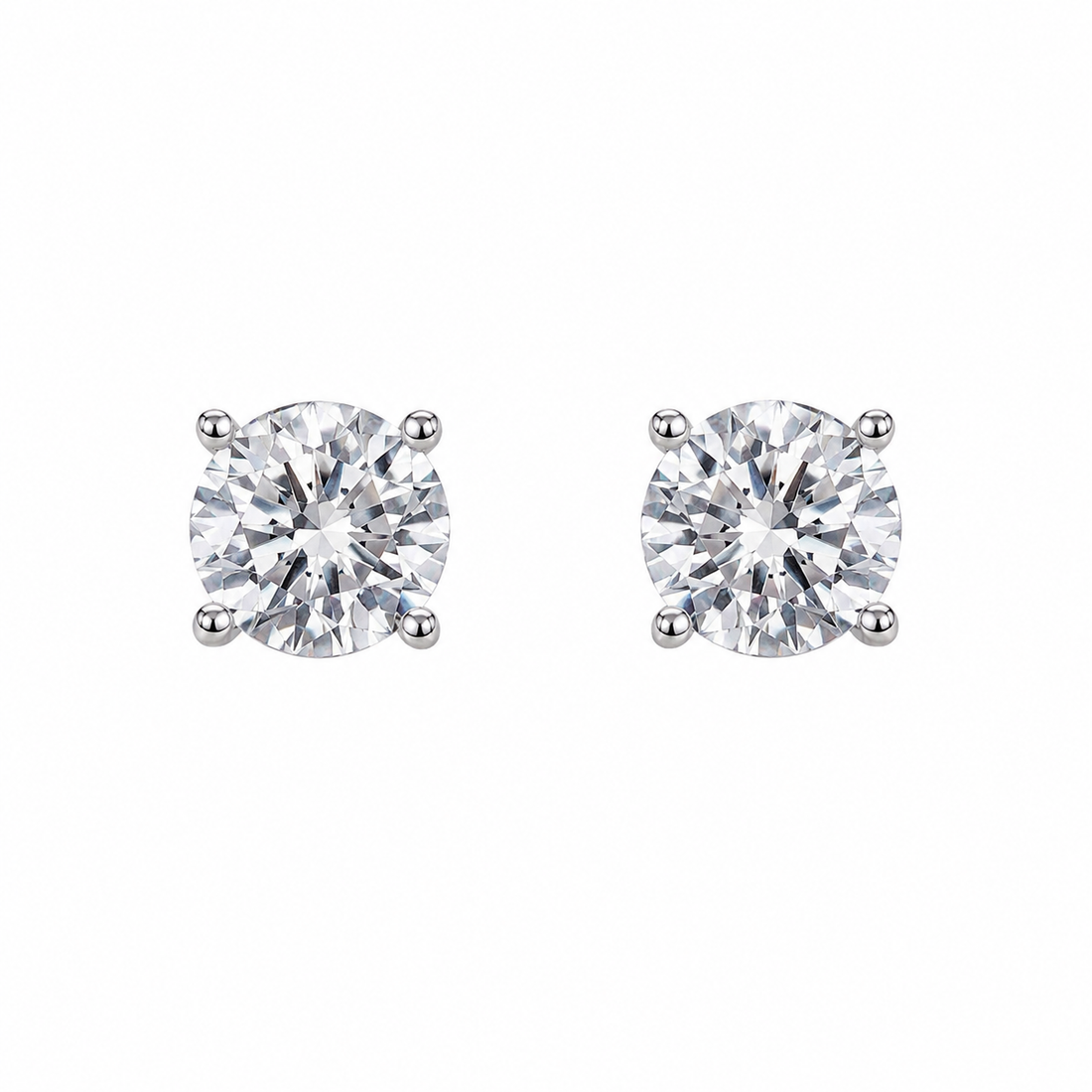 Silver and moissanite stud earrings for office Western and Indian outfits