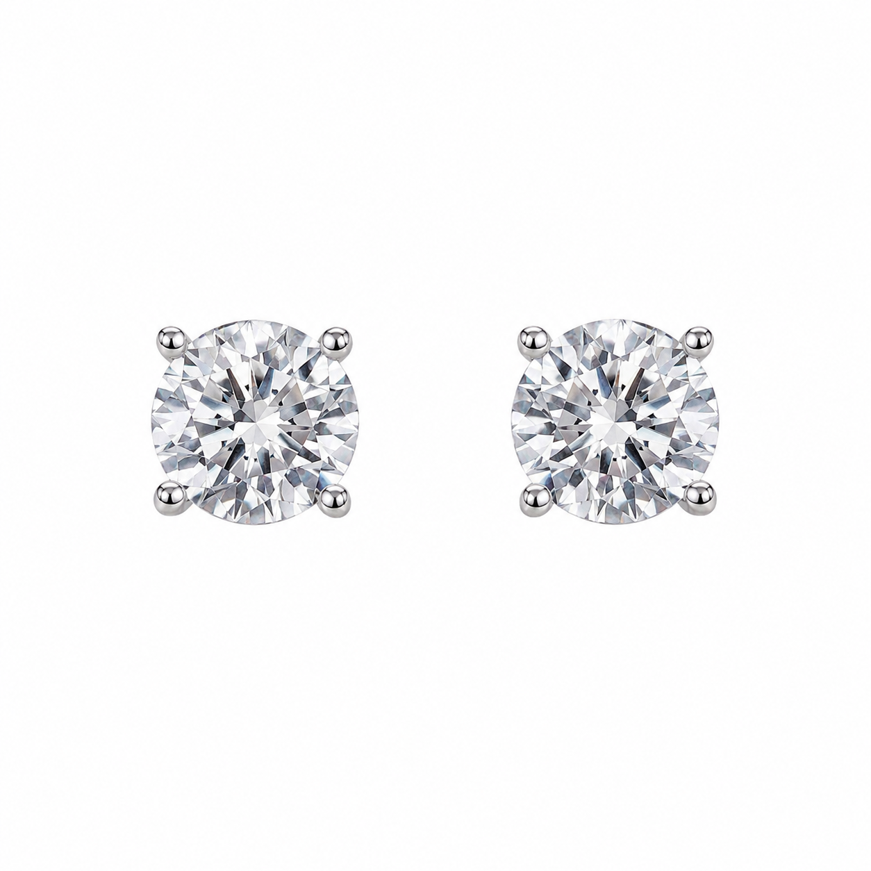 Silver and moissanite stud earrings for office Western and Indian outfits