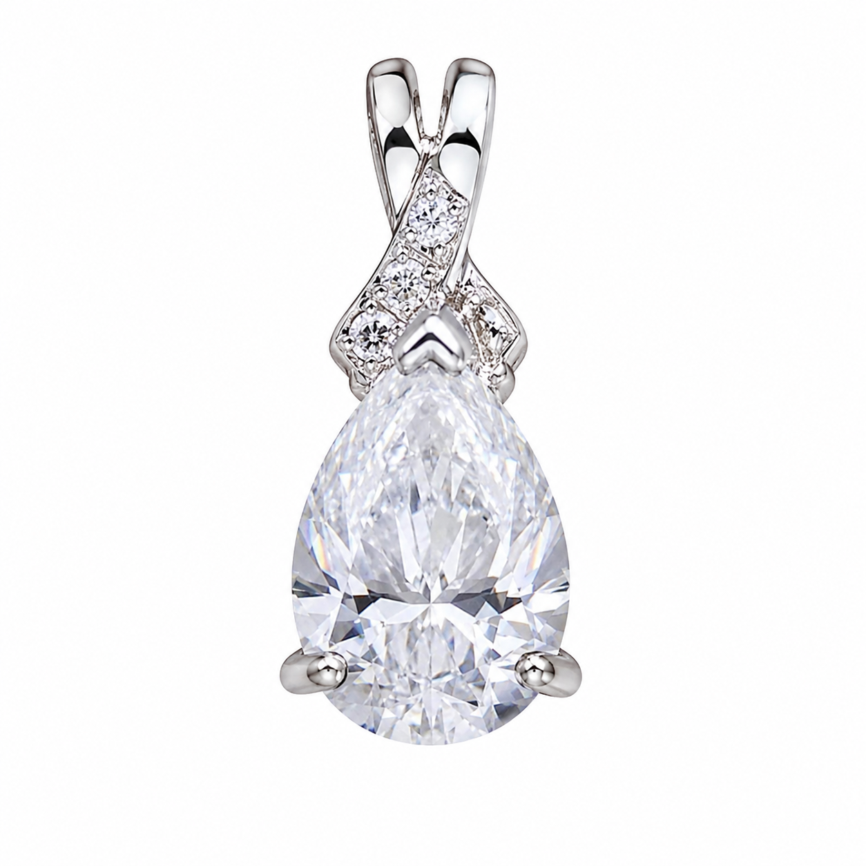 Pear Drop Solitaire Pendant