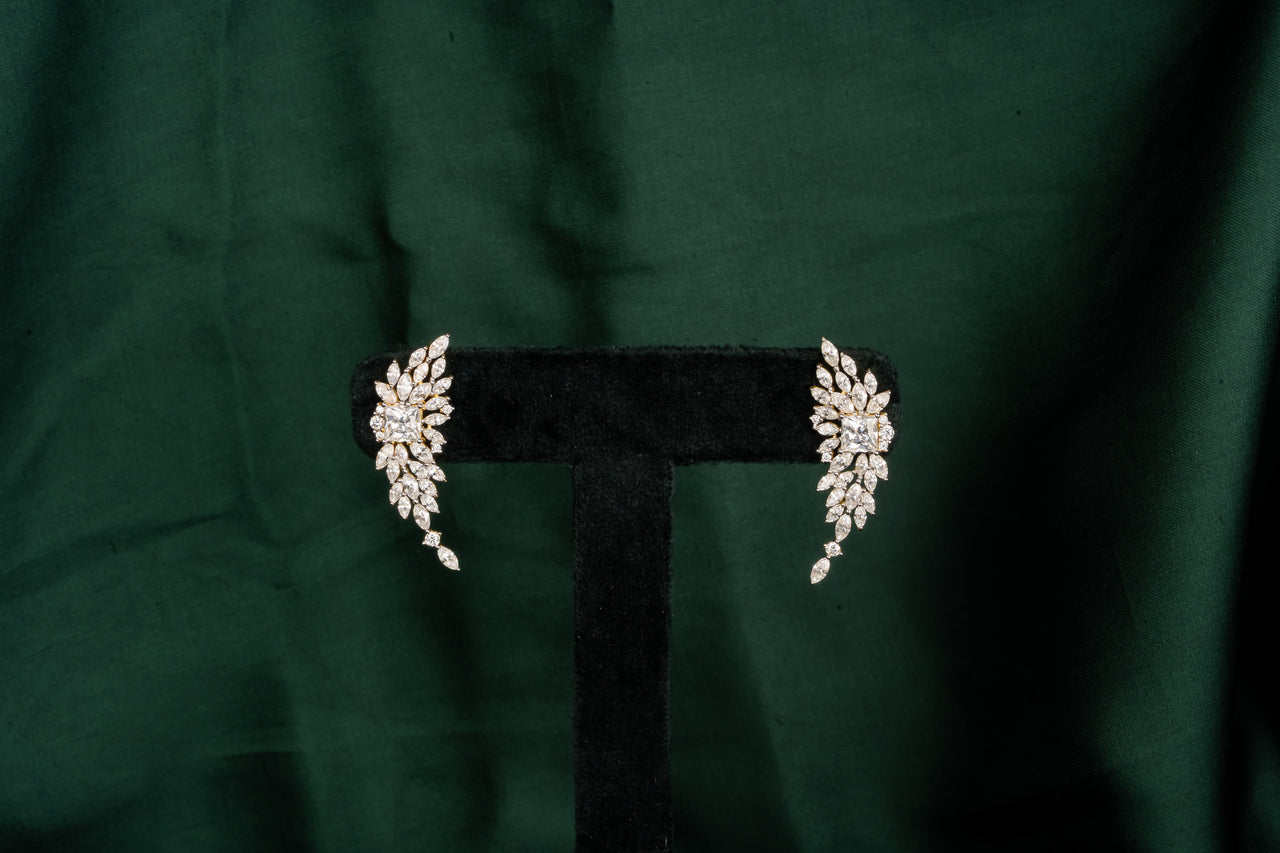 MARQUISE CLUSTER LEAF TRAIL EARRINGS