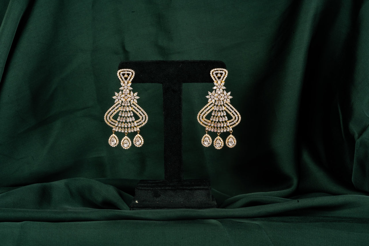 TWO-TONE TEMPLE DROP EARRINGS