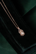 Rose Gold Nested Drop Pendant – Rose Gold Moissanite Pendant – Myraé