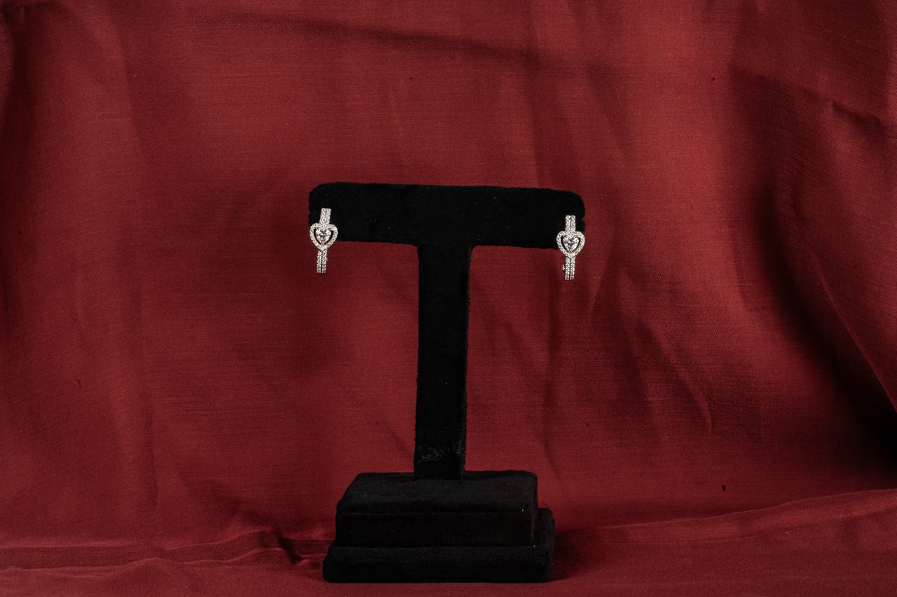 SILVER HEART KNOT DROP EARRINGS