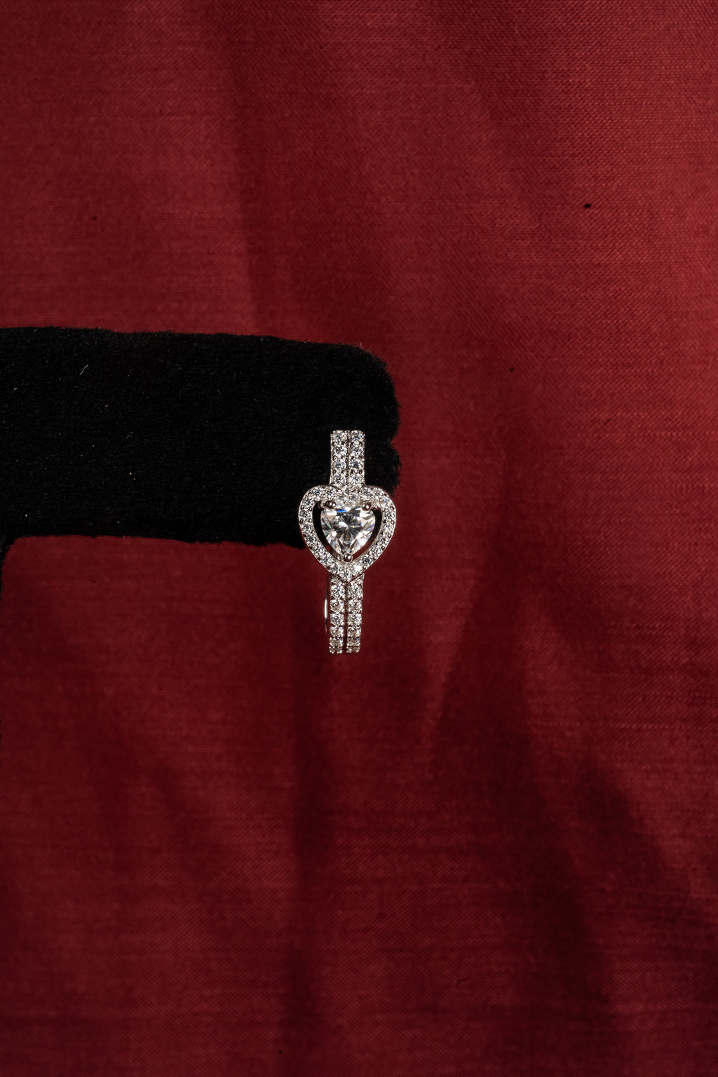 Silver Heart Knot Drop Earrings