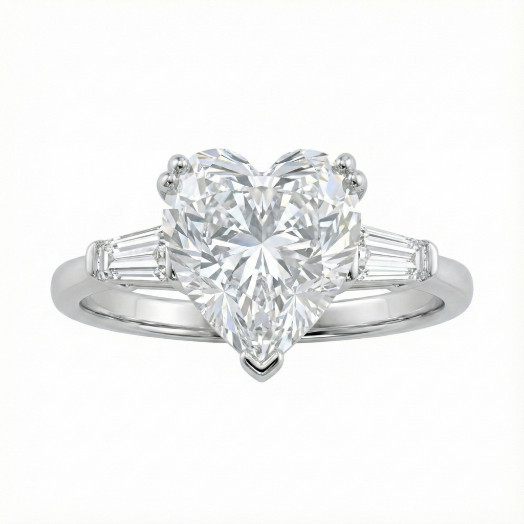Heart's Desire Solitaire Ring – Silver Moissanite Solitaire Ring – Myraé