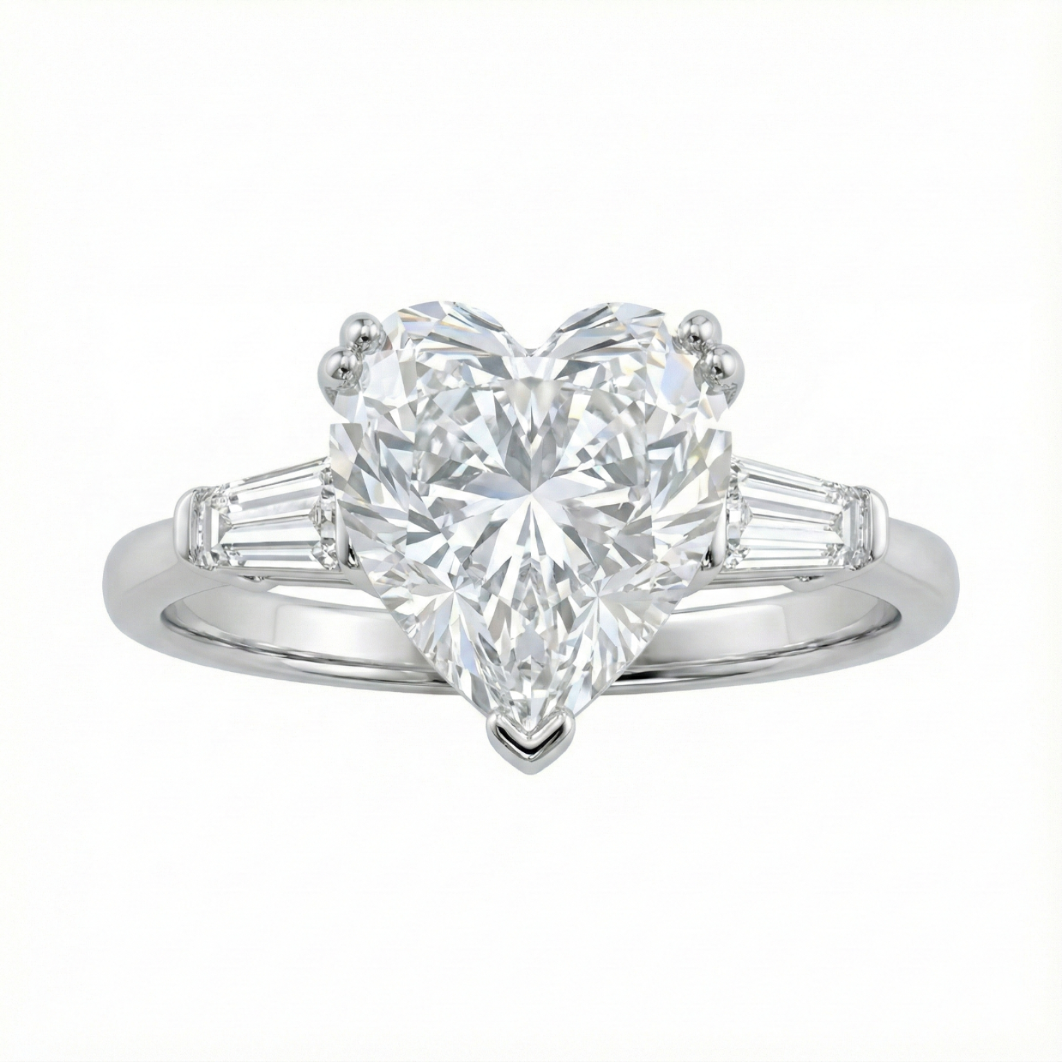 Heart's Desire Solitaire Ring – Silver Moissanite Solitaire Ring – Myraé