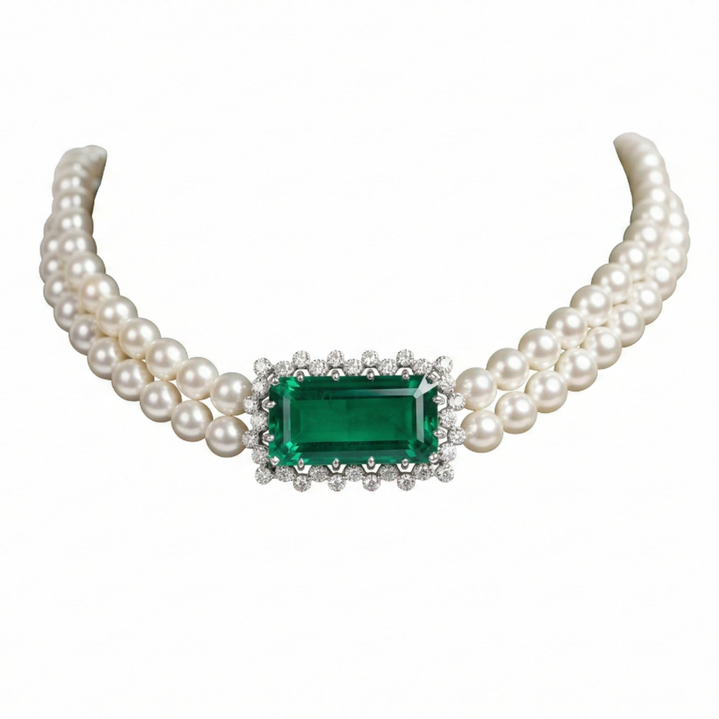 Silver Heirloom Frame Mothi Necklace