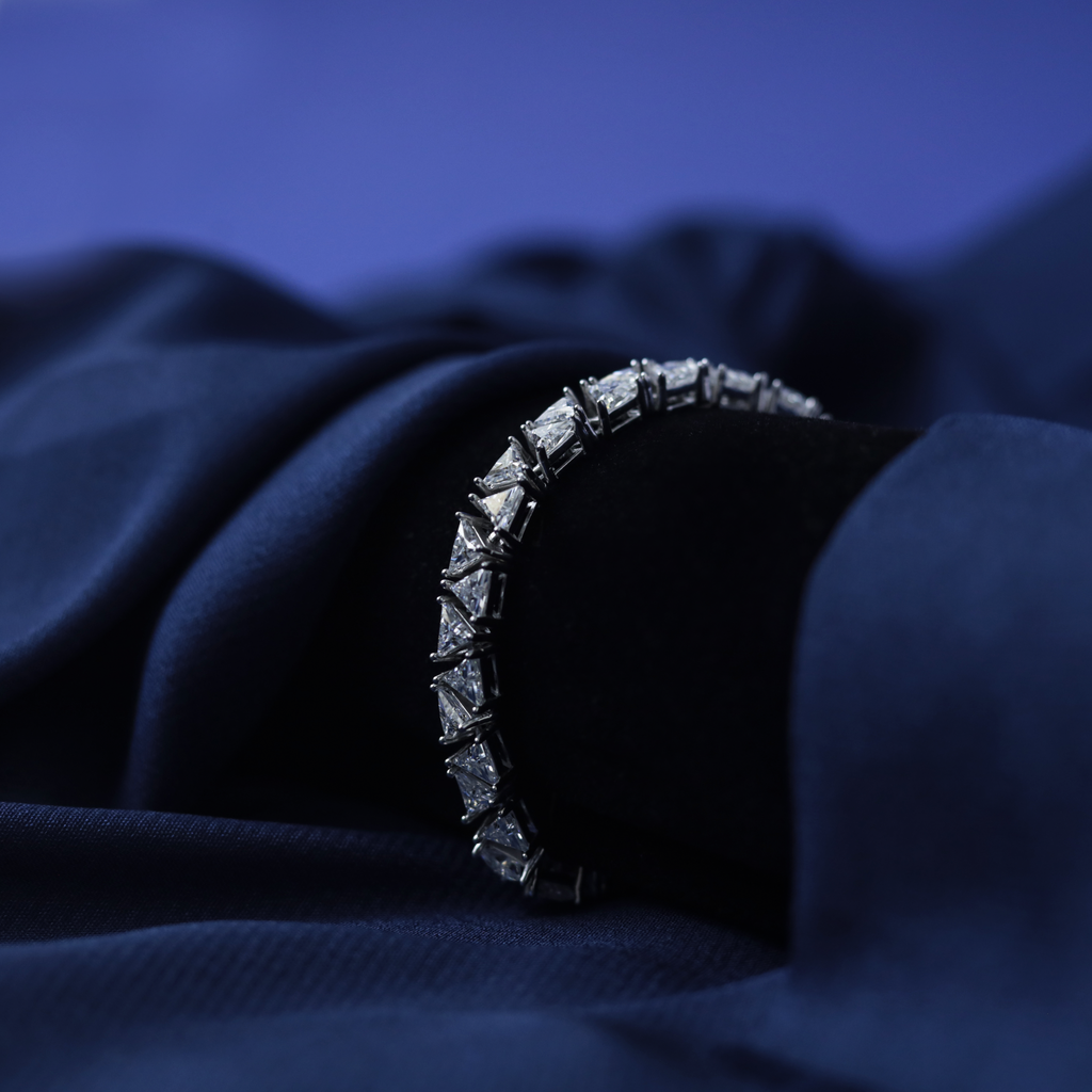 Trillion Legacy Bracelet – Silver Moissanite Tennis Bracelet – Myraé