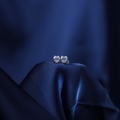 Petite Heart Studs – Silver Moissanite Stud Earrings – Myraé