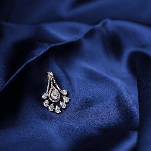 Deco Heirloom Drop Earrings – Detail View – Silver Moissanite – Myraé