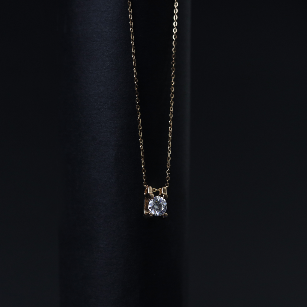 First Light Pendant – Detail View – Sterling Silver Moissanite – Myraé