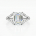Entwined Emerald Ring – Silver Emerald Moissanite Ring – Myraé