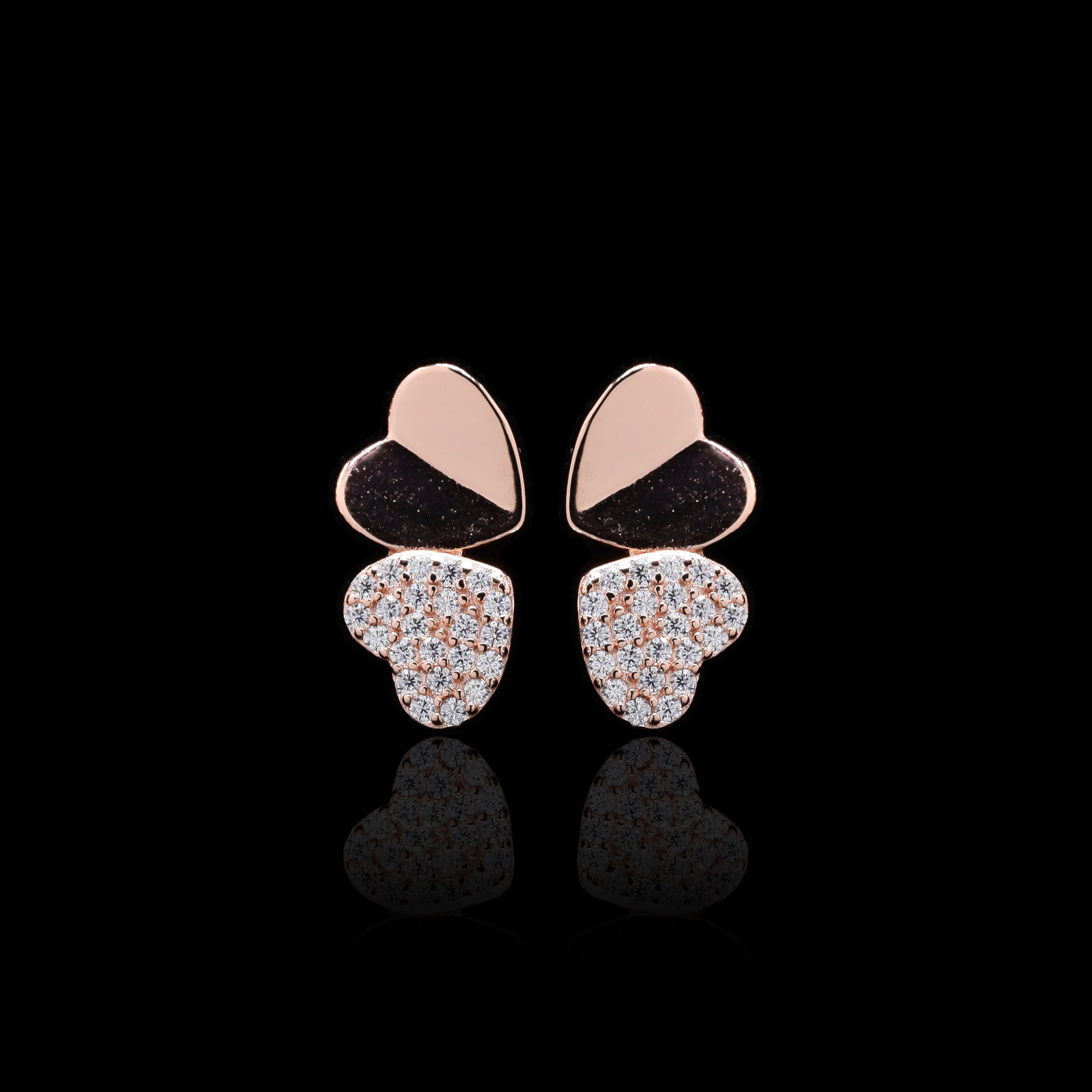 Twin Heart Studs