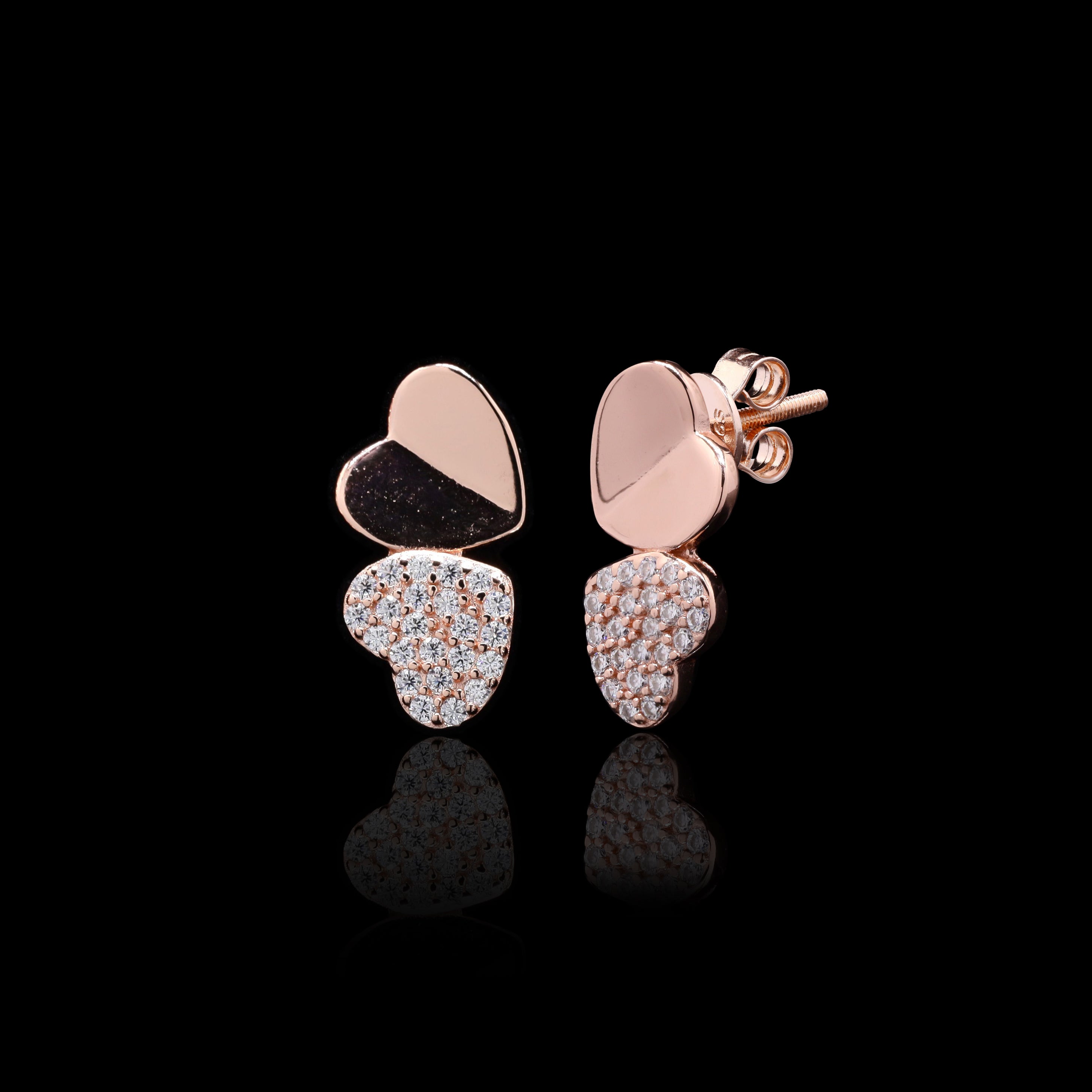 Twin Heart Studs