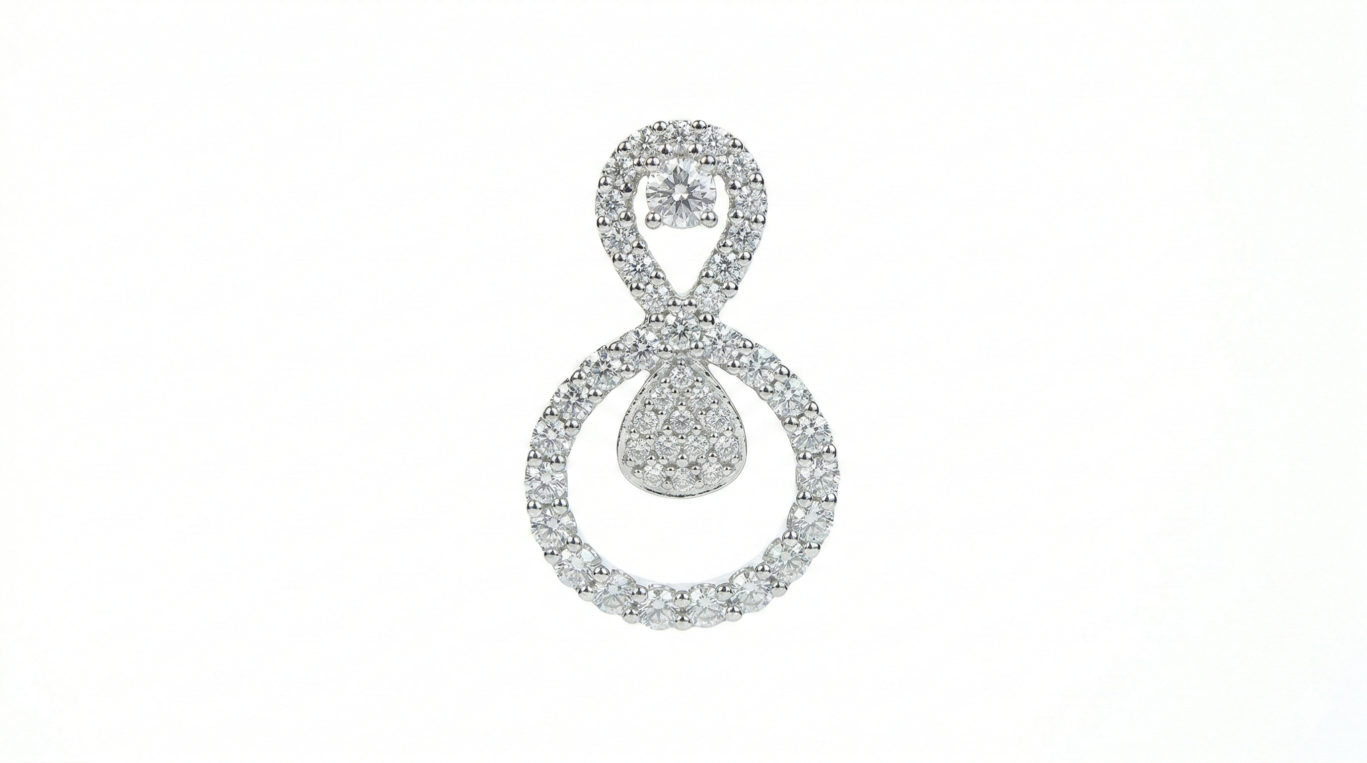 Silver Infinity Drop Earrings – Silver Moissanite Drop Earrings – Myraé