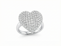 Silver Pavé Full Heart Ring – Silver Pave Moissanite Heart Ring – Myraé