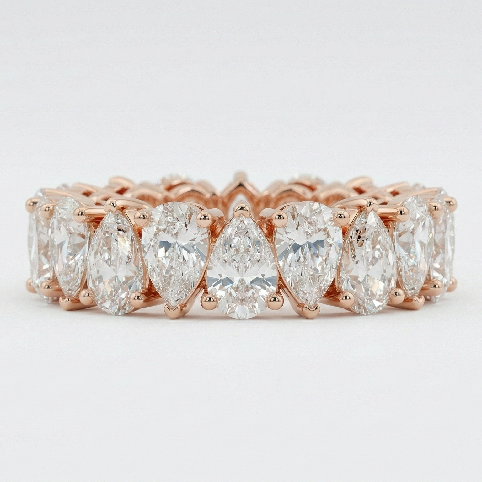 Rose Gold Ember Row Ring – Rose Gold Moissanite Ring – Myraé