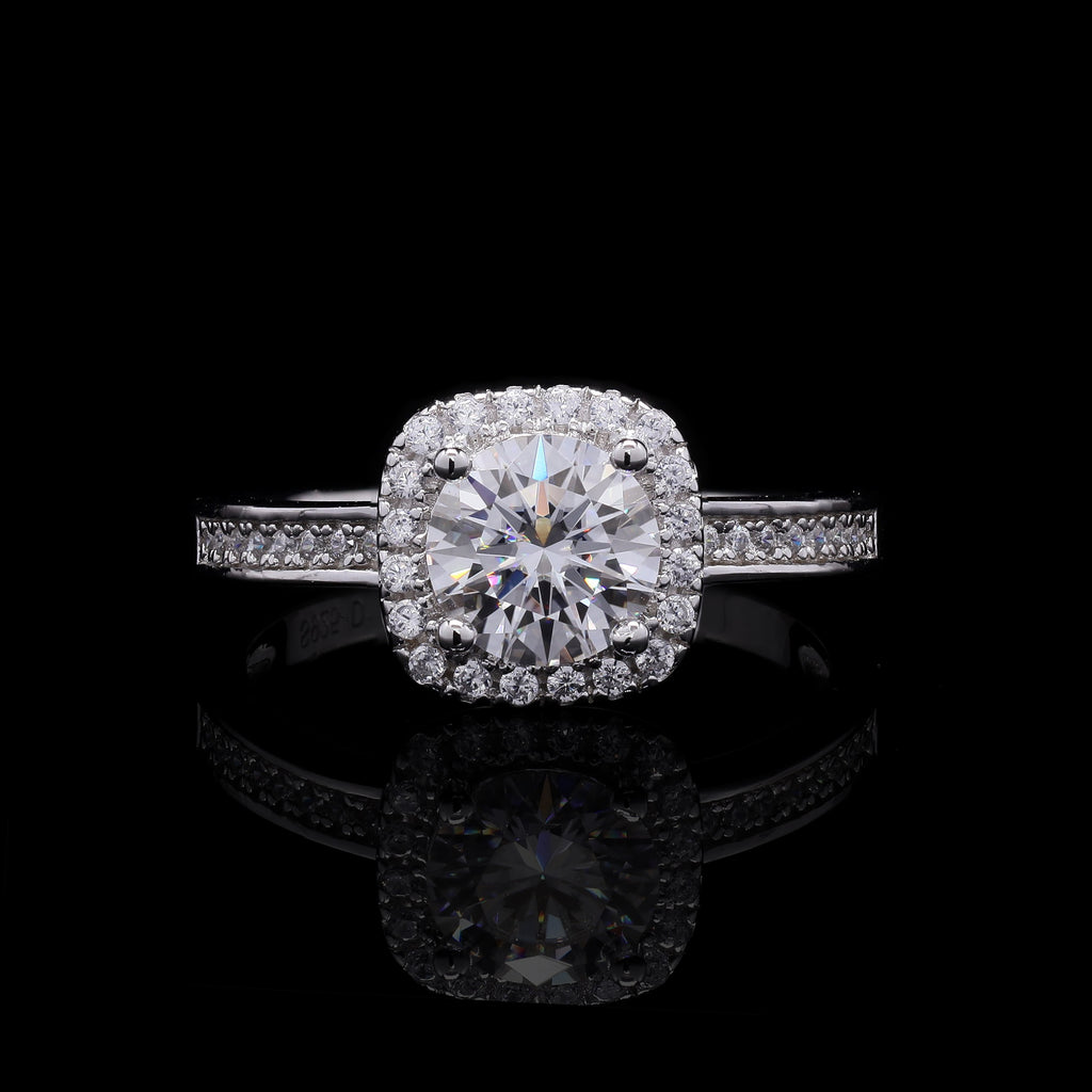 Cushion Halo Ring - front