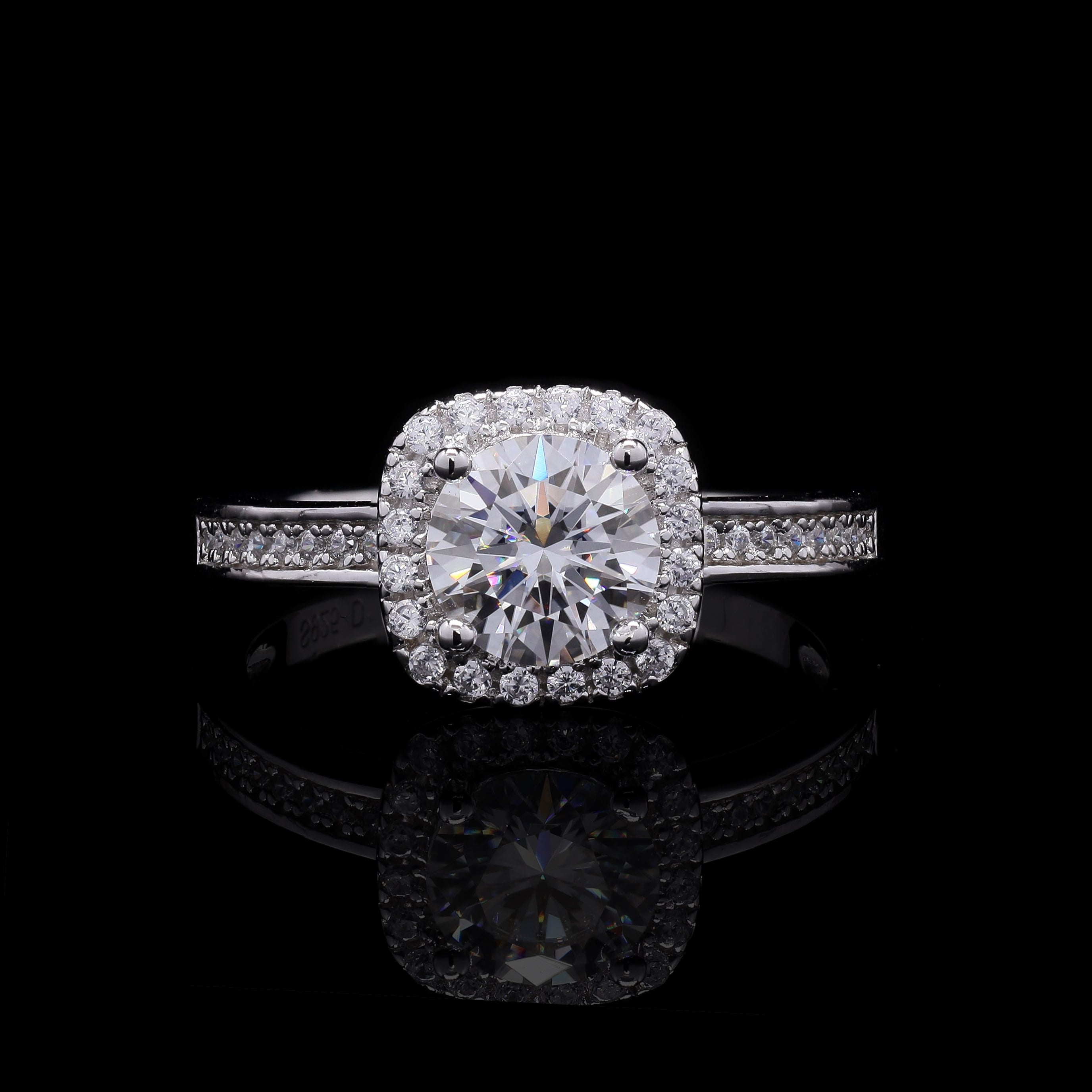 Cushion Halo Ring - front