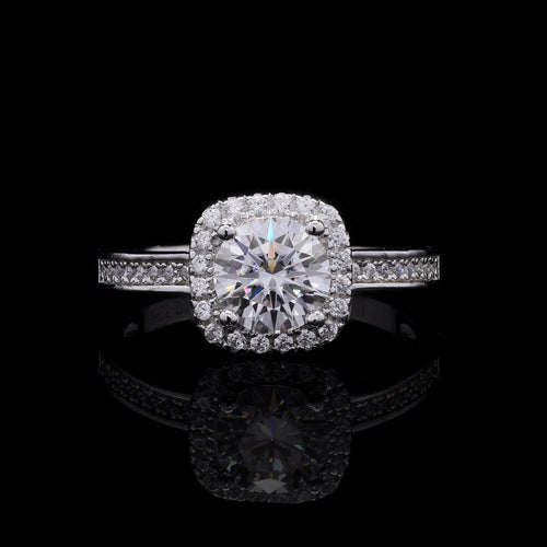 Cushion Halo Ring - front