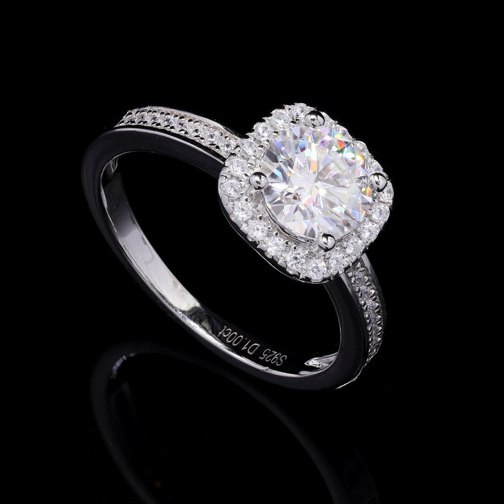 Cushion Halo Ring - angle