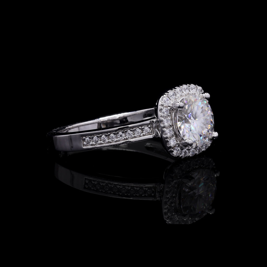 Cushion Halo Ring - side