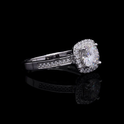 Cushion Halo Ring - side