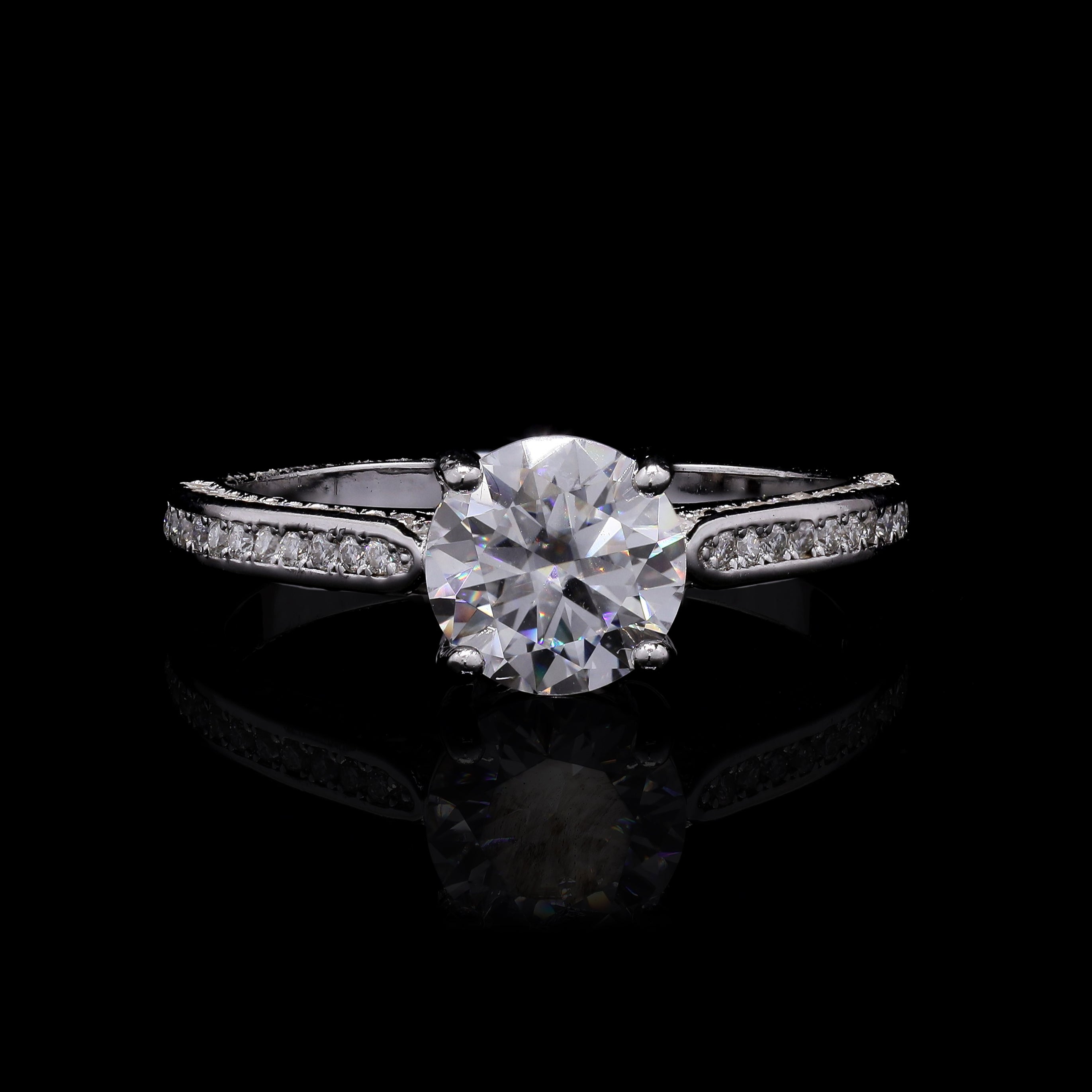 Pillar Solitaire Ring - side