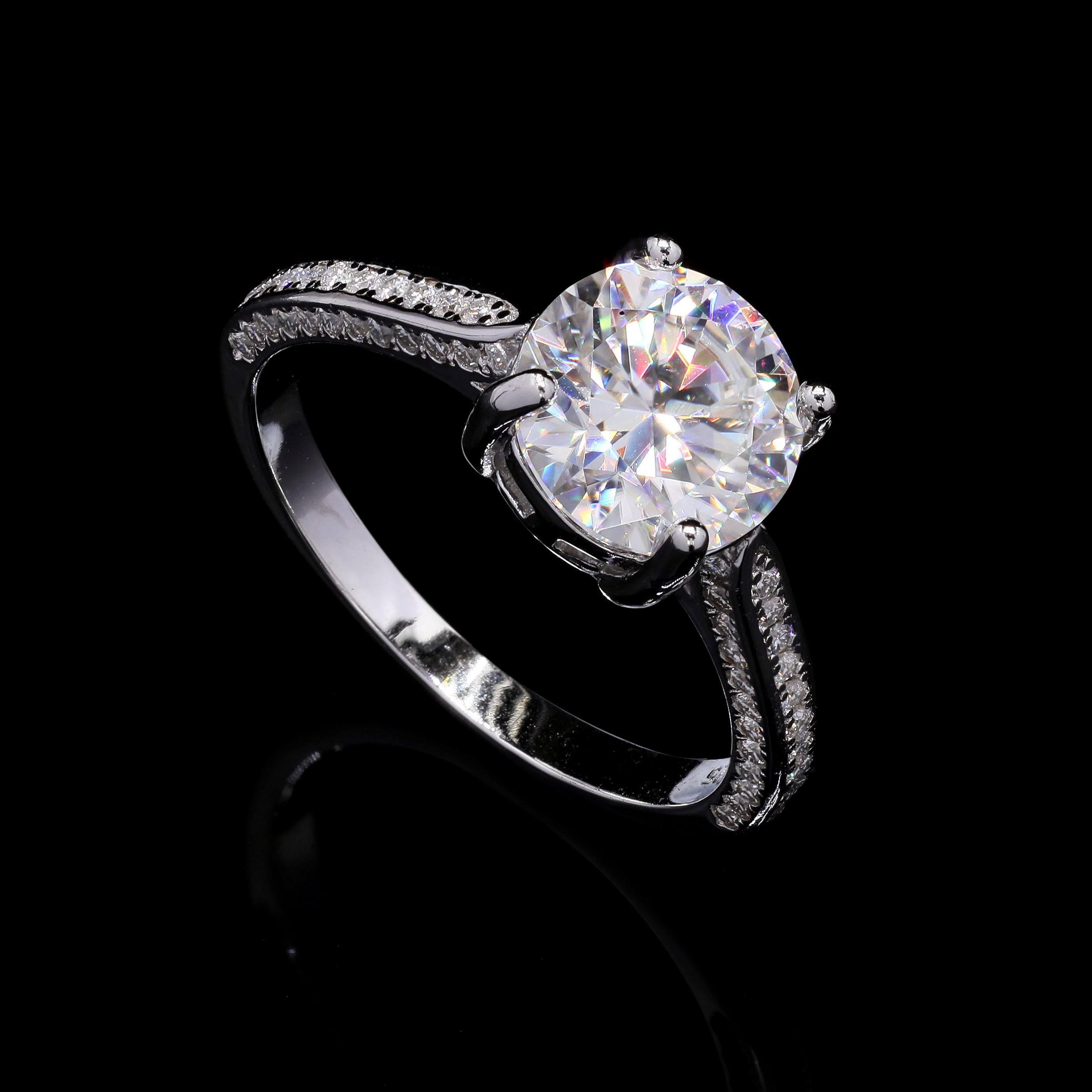 Pillar Solitaire Ring - angle