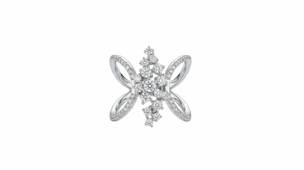 Sunburst Celebration Ring – Silver Moissanite Ring – Myraé