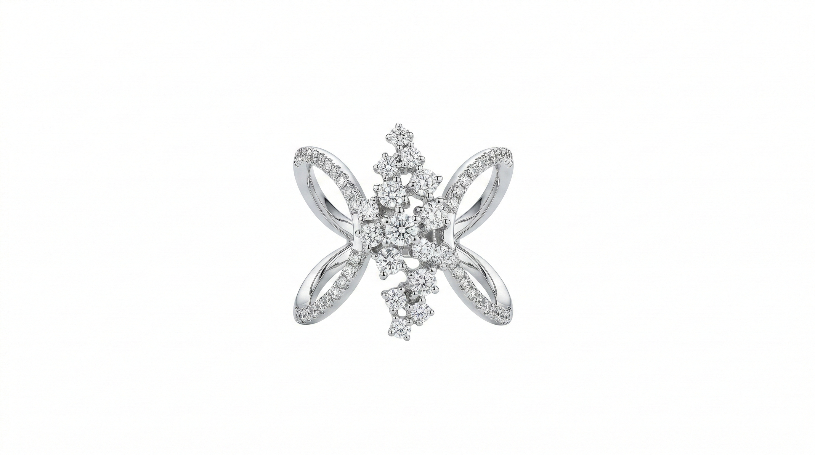 Sunburst Celebration Ring – Silver Moissanite Ring – Myraé