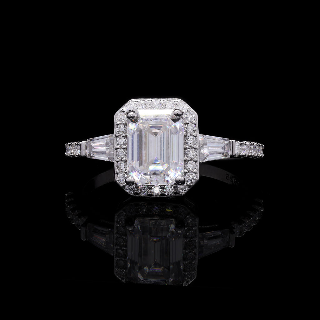 Baguette Halo Ring angle 2