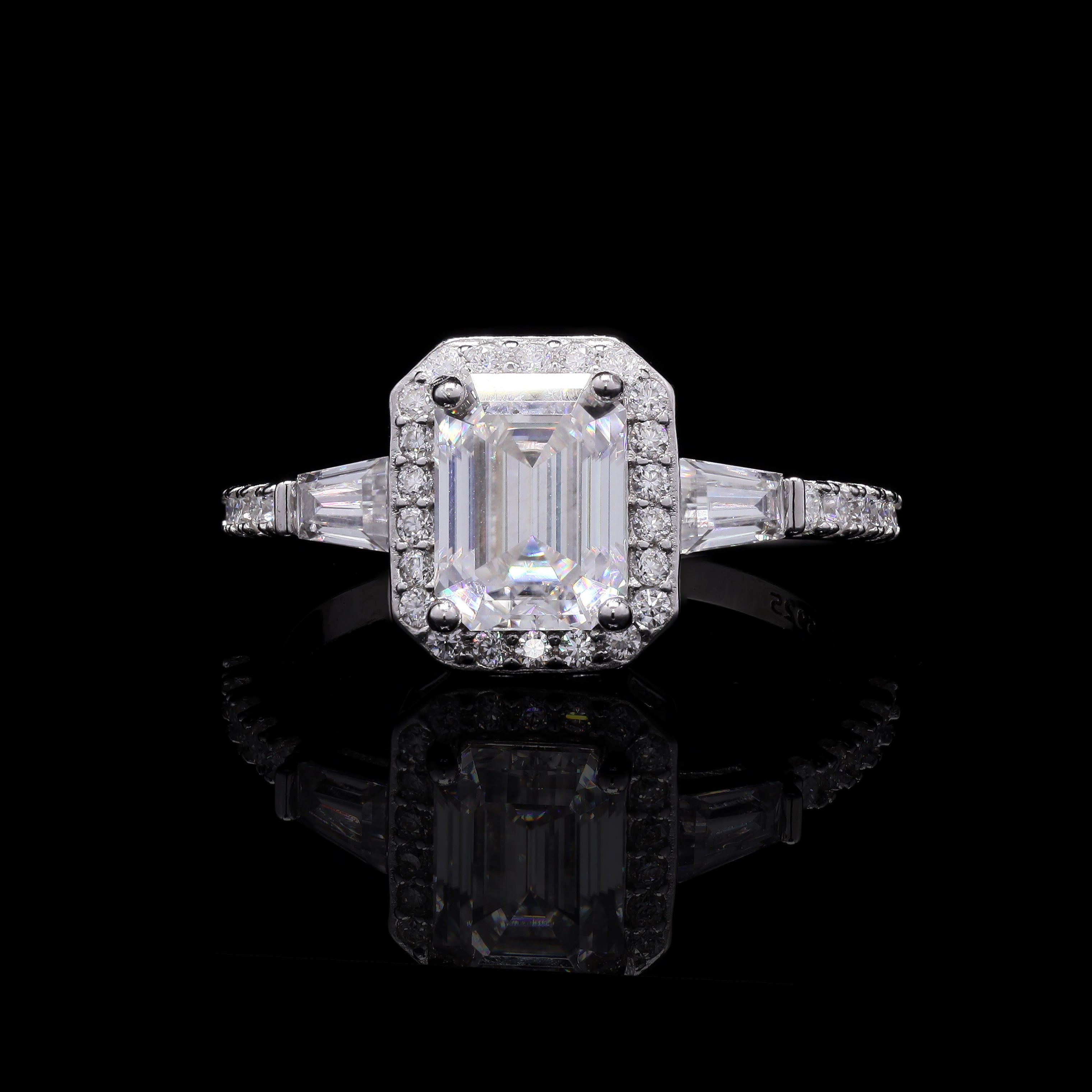 Baguette Halo Ring angle 2
