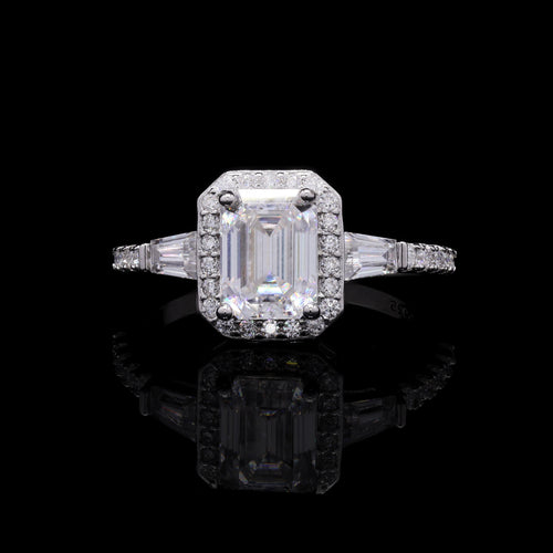 Baguette Halo Ring angle 2