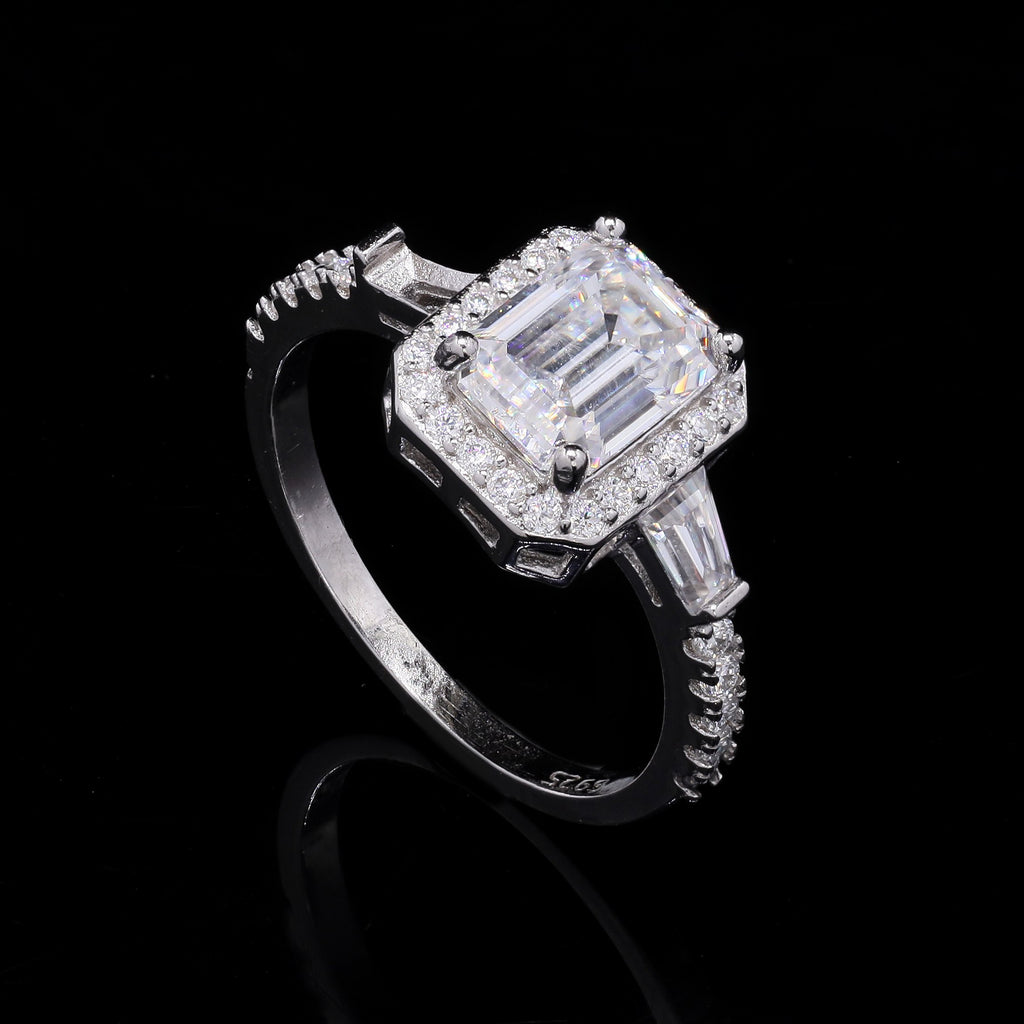 Baguette Halo Ring angle 4