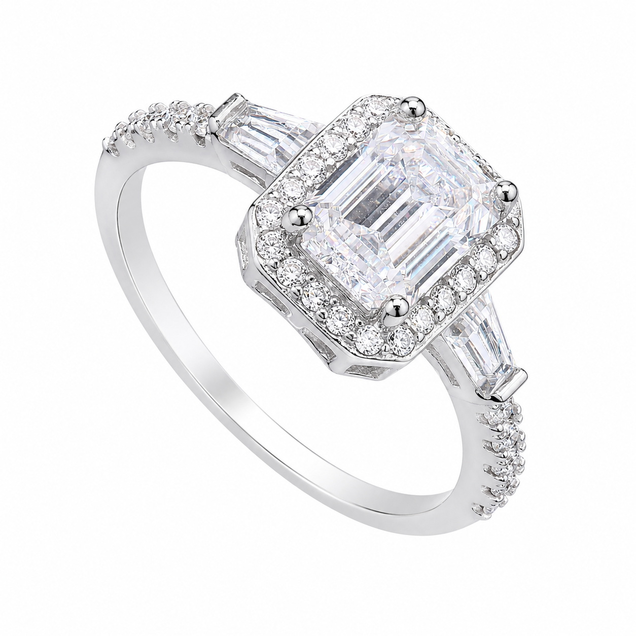 Baguette Halo Ring – Myraé
