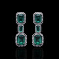 Triple Emerald Cascade Earrings