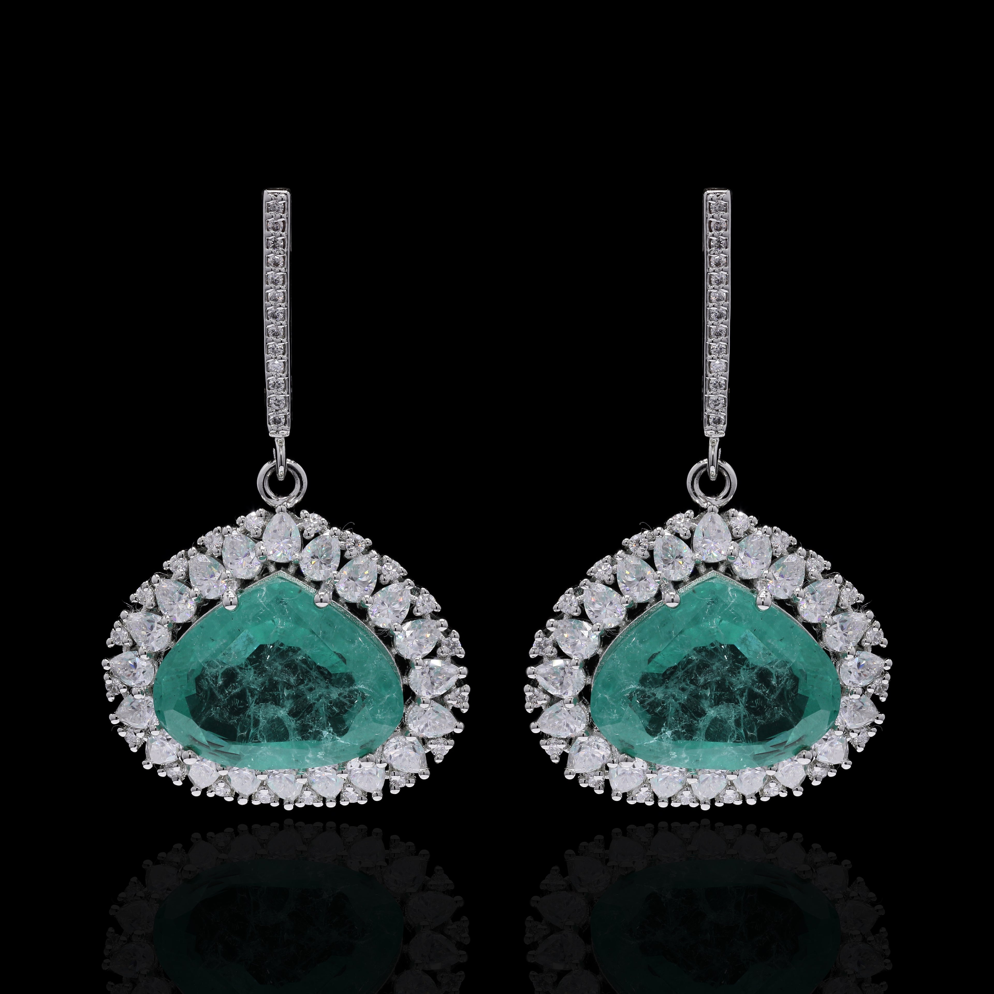 Emerald Geode Drop Earrings