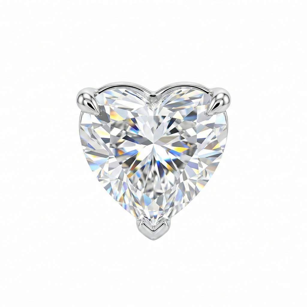 Heart's Promise Studs – Silver Moissanite Stud Earrings – Myraé