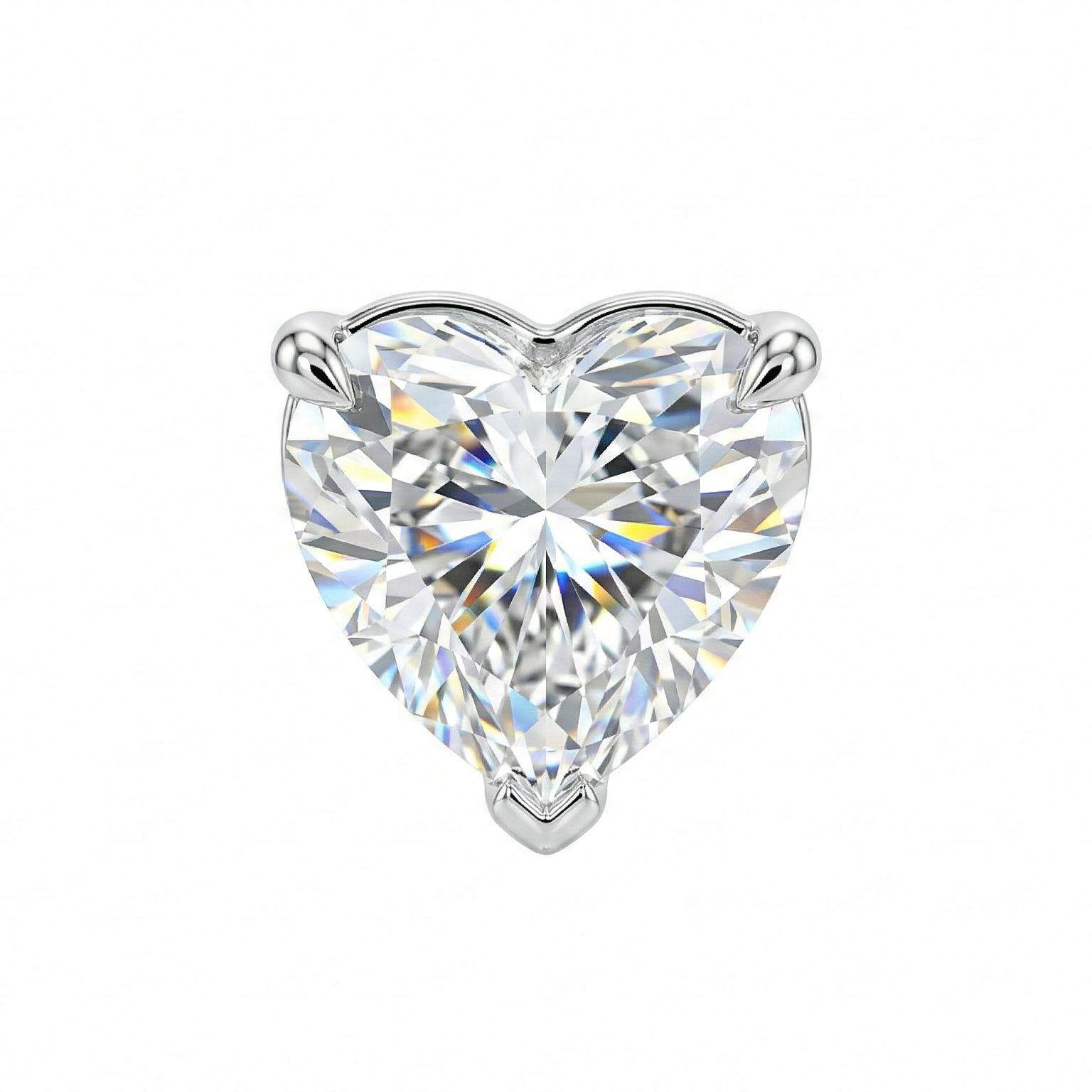 Heart's Promise Studs – Silver Moissanite Stud Earrings – Myraé