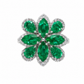 Emerald Petal Cluster Ring