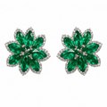 Emerald Petal Cluster Studs – Myraé