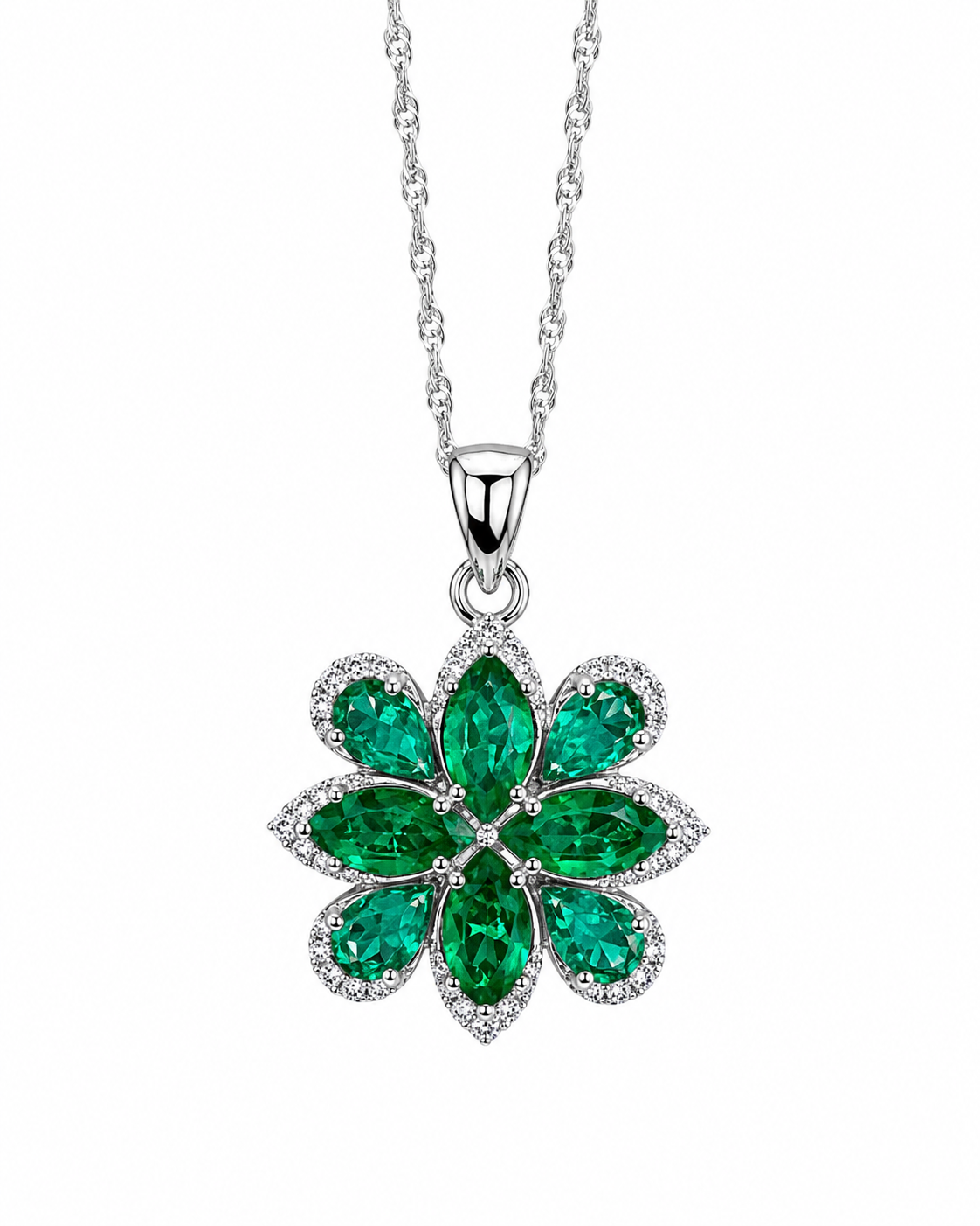 Emerald Petal Cluster Pendant – Myraé