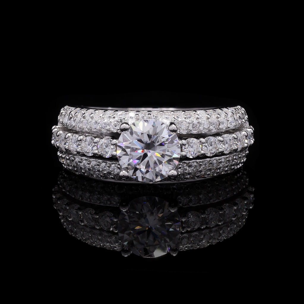 Grand Pave Solitaire Ring