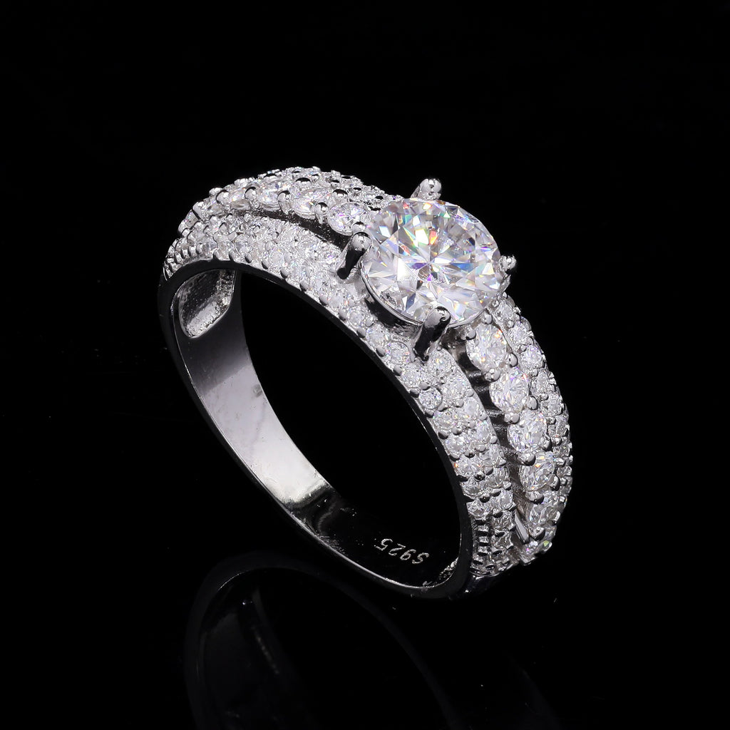 Grand Pave Solitaire Ring