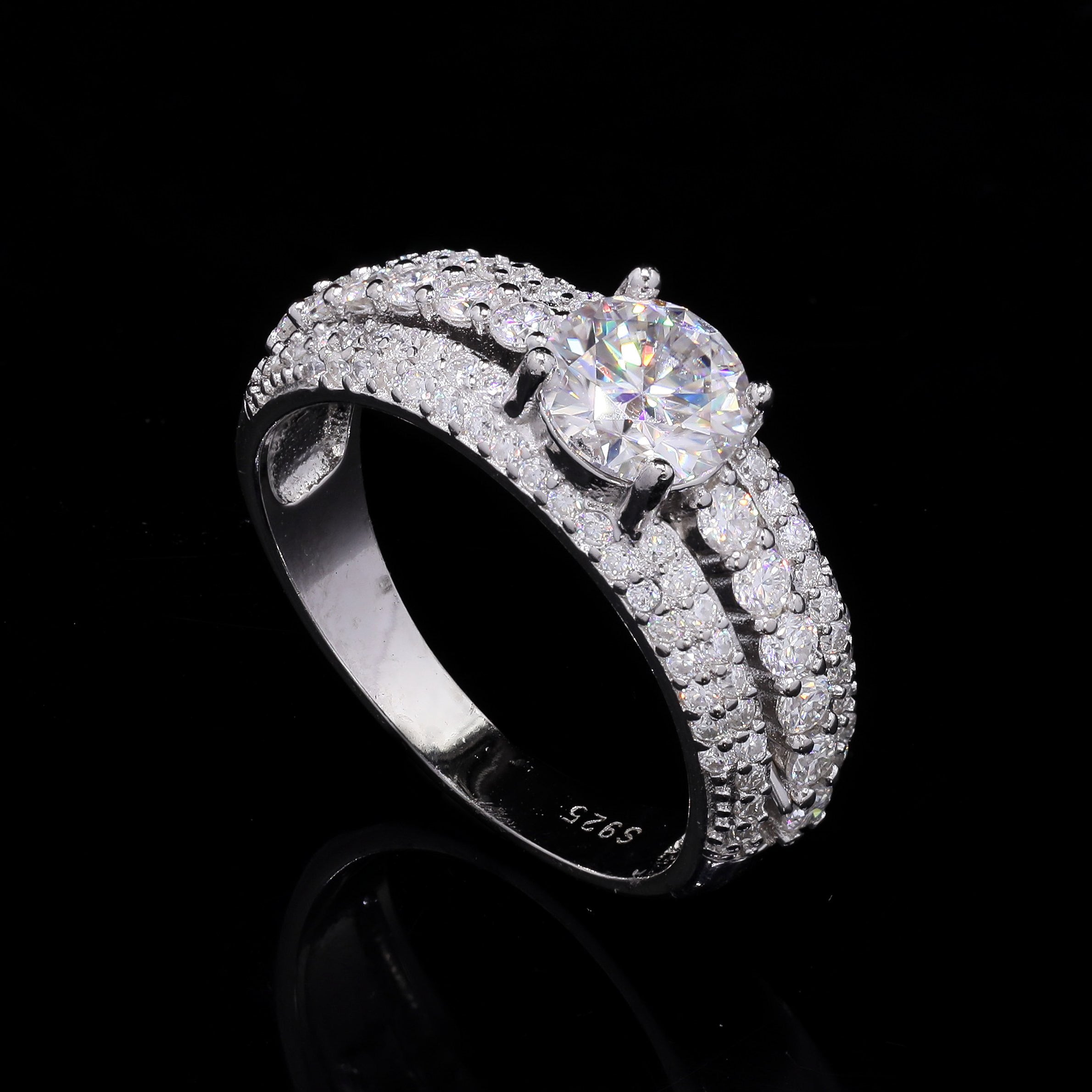 Grand Pave Solitaire Ring