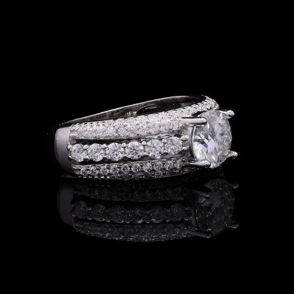 Grand Pave Solitaire Ring