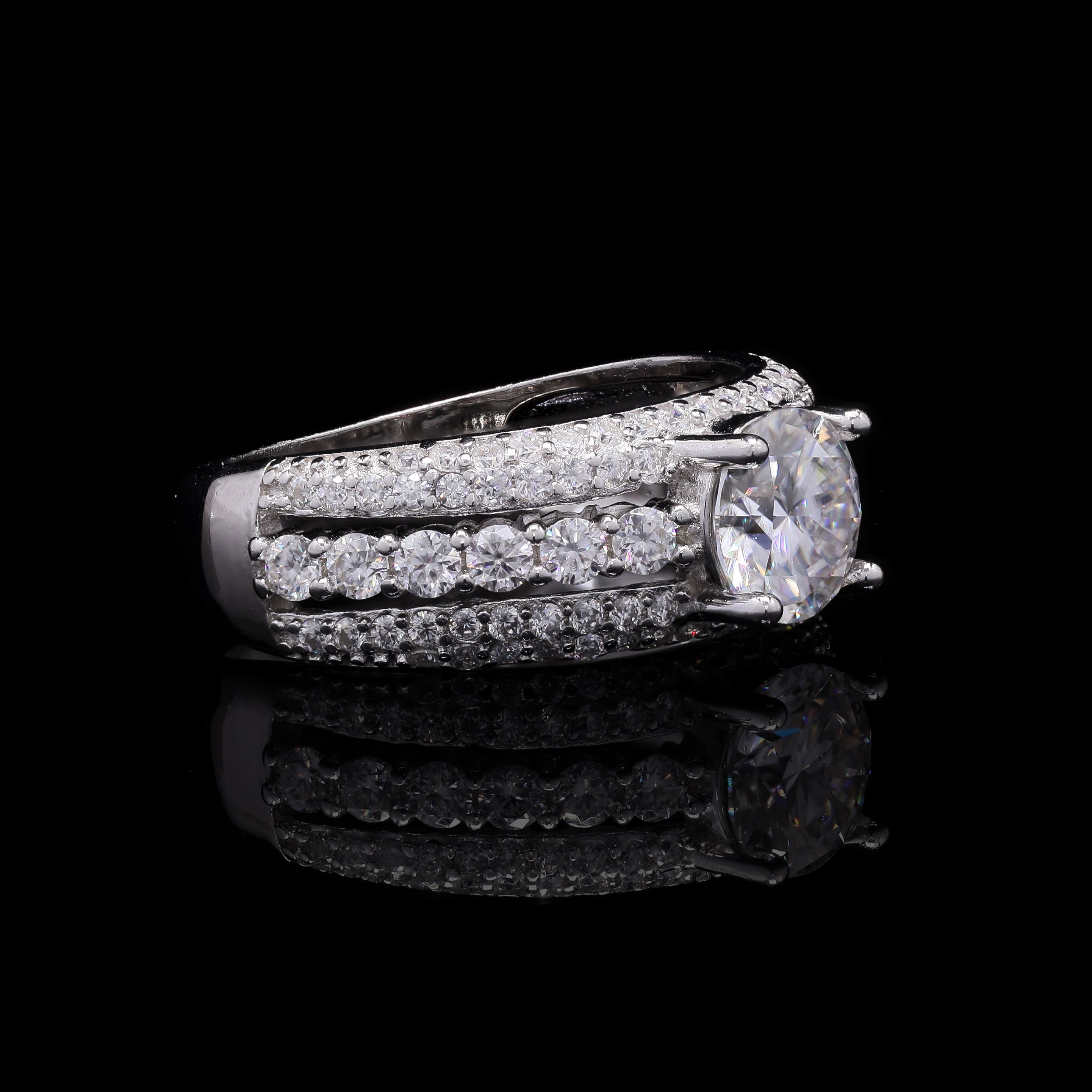 Grand Pave Solitaire Ring