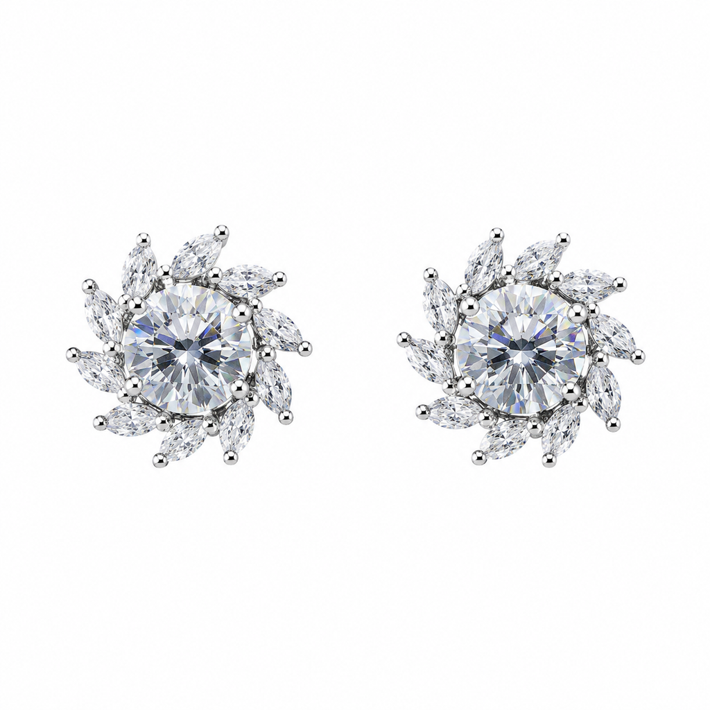 Marquise Sunburst Studs