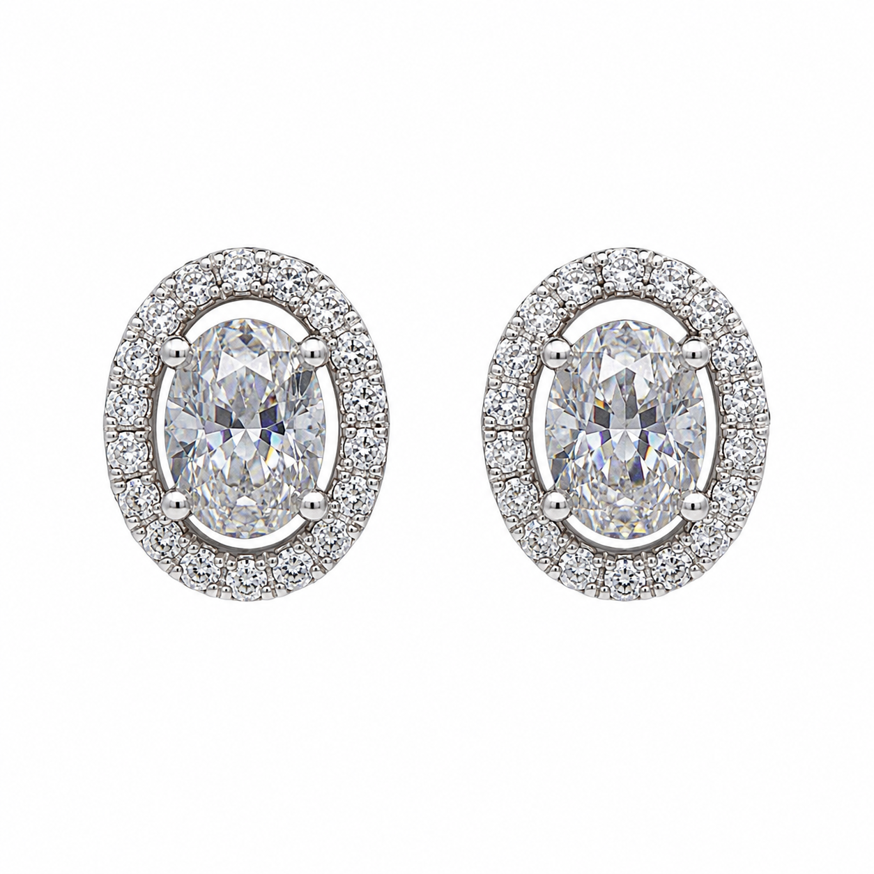 Oval Halo Studs